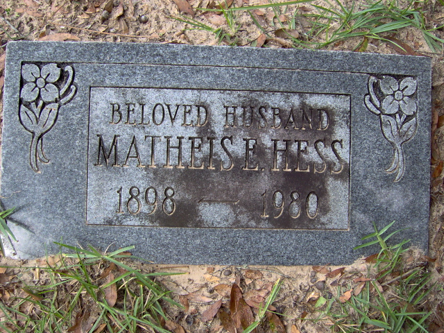 Headstone for Hess, Matheis E.